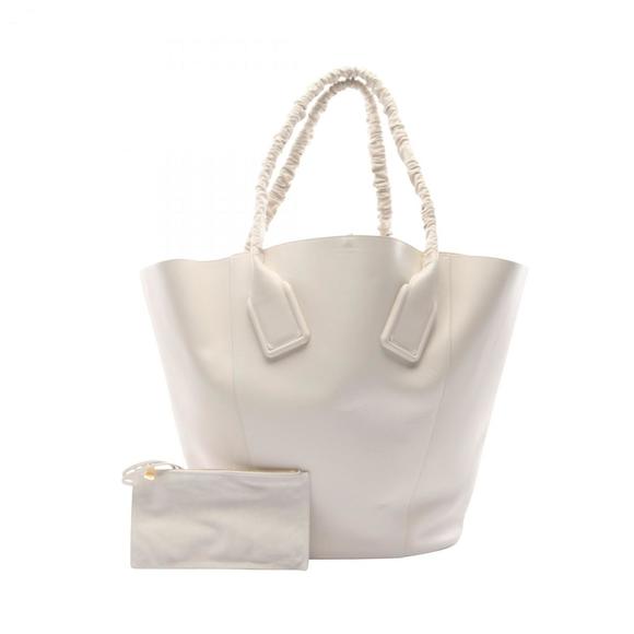 Bottega Veneta Basket Tote Bag, Leather, Women's, White - Picture 1 of 6